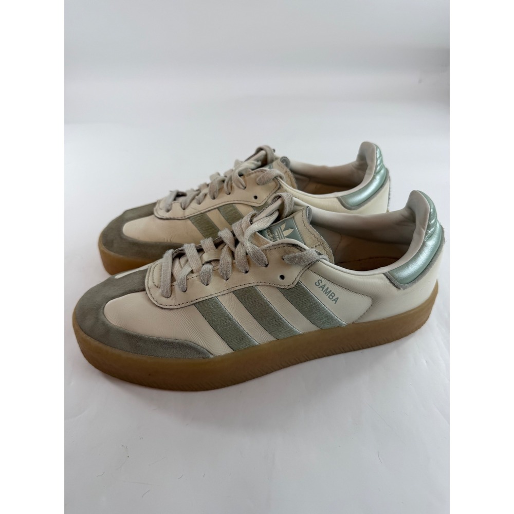 Adidas Samba XLG Wonder White Sage Green Gum Platform Sneakers IG1947 Womens 8.5 - Picture 5 of 8